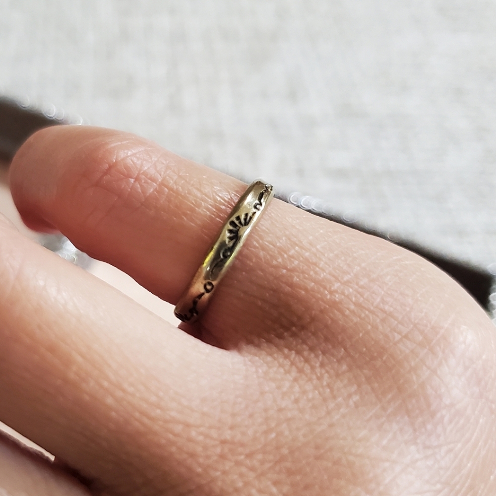 American West Brass Sunrise Ring - Picture 2 of 6